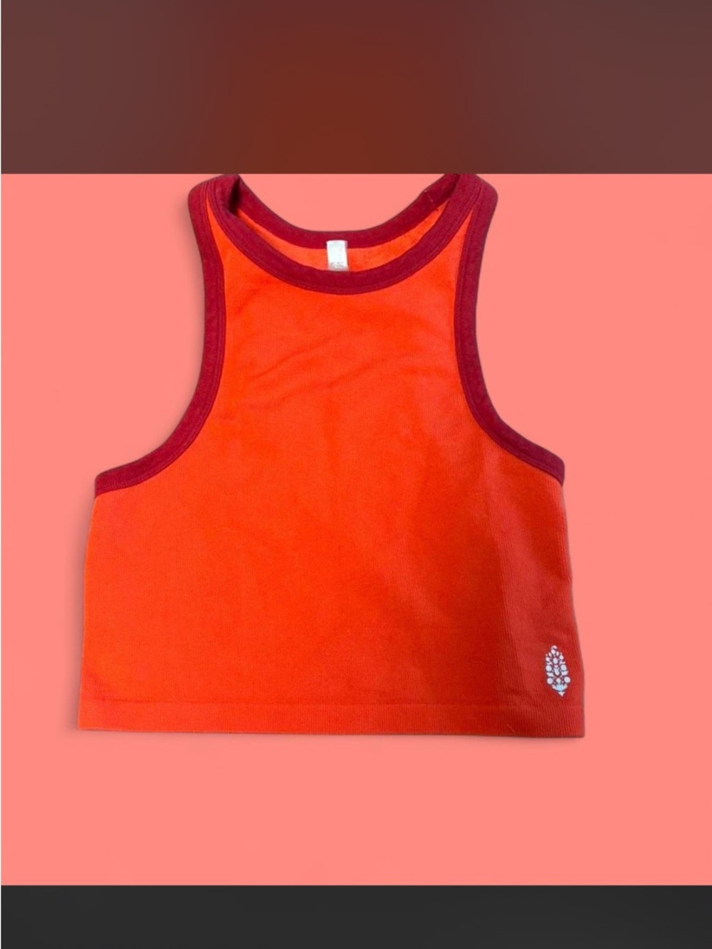 Women’s Free People Go To Colorblock Tank in the "Flame Combo" colorway.
